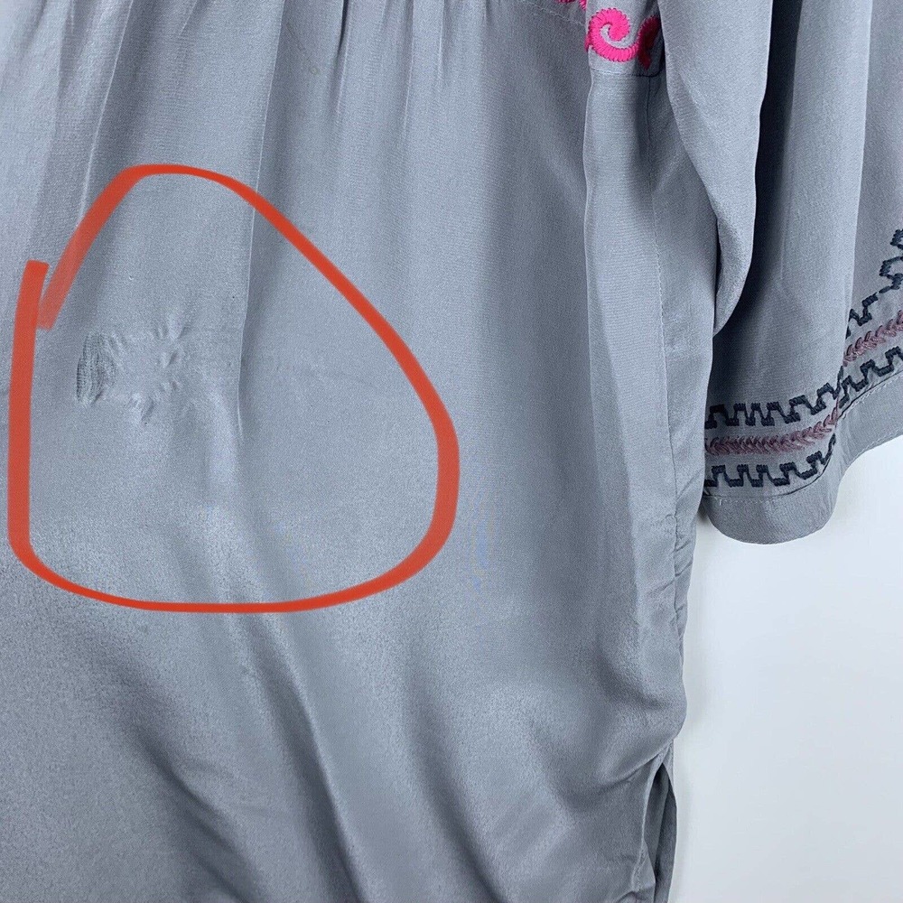 Biya by Johnny Was Silk Blouse Embroidered Women’s Size Large Read Description - Picture 4 of 12